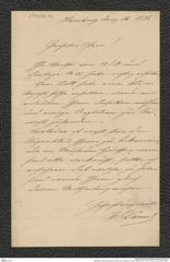 Nachlass Franz Steindachner, Brief von E. Dämel an Franz Steindachner (16.06.1876), Inv.Nr. 98.02, Seite 1